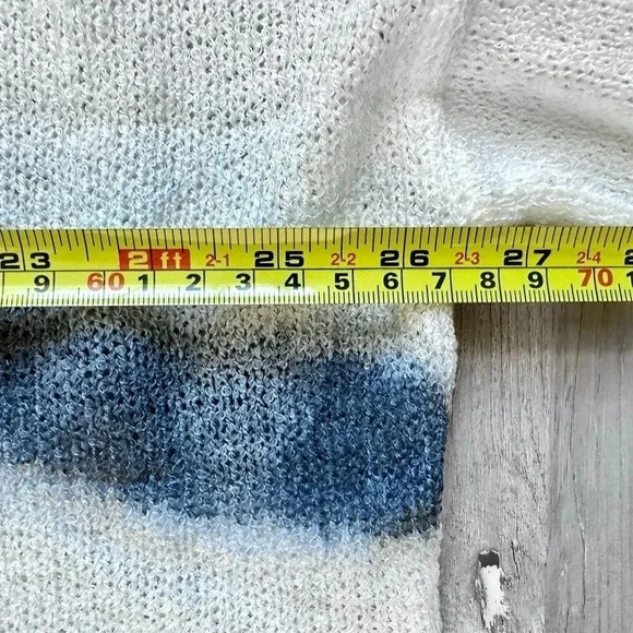 🍀 NWT POL Boho Striped Relaxed Fit Oversized Coverup Fringe Beachy Sweater Sz L - Picture 2 of 10